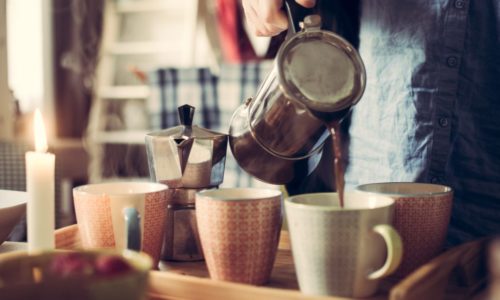 pouring coffee