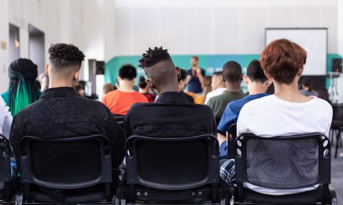 young people in classroom