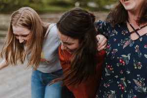 young women laughing