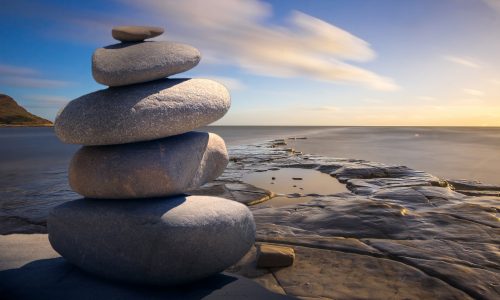 Pile of stones on a beach