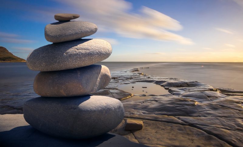 Pile of stones on a beach