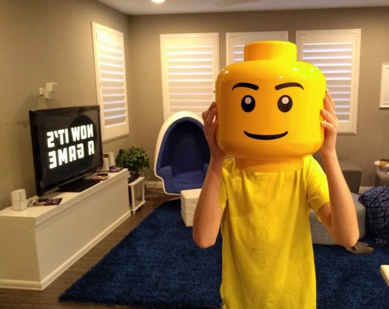 Boy with lego head