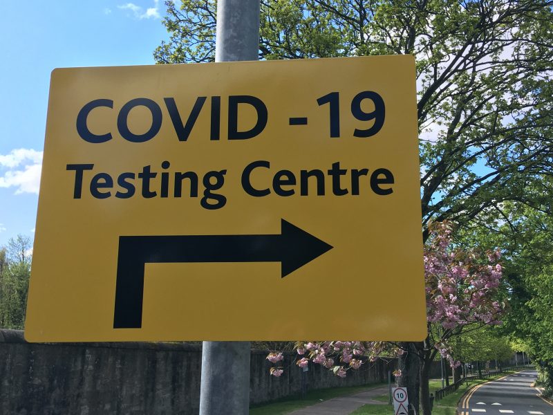 Sign saying COVID-19 Testing Centre