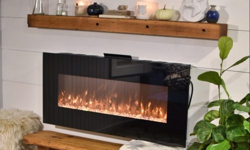fireplace with warm fire