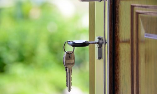 Keys in a door