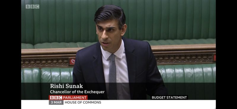 Chancellor Rishi Sunak in the House of Commons