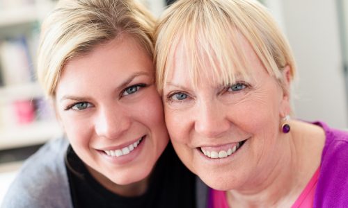 Adult woman carer with mother