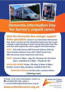 poster advertising Dementia Day Event