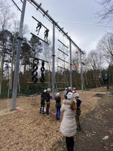 young carers climbing outdoors