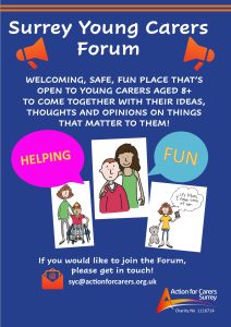 Poster showing illustrations of young carers