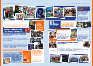 A two page spread about young carers from the Impact Report