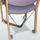 Household chair with wheels fitted to it 