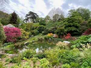 Lytes Carey Manor Devon colouful garden in late spring